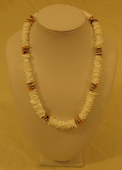 Designer Shell Necklace Barrel Clasp 18-in Ivory/Earthtones -- New