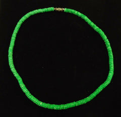 Designer Shell Necklace Barrel Clasp 18-in Bright Green -- New