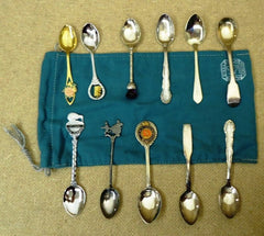 Eclectic Collection of Miniature Spoons From Around The World Qty 11 -- Used