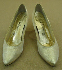 Coloriffics Womens High Heel Shoes Size 7M Glitter Gold -- Used