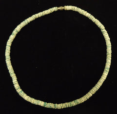 Designer Shell Necklace Barrel Clasp 16-in Green/White -- New