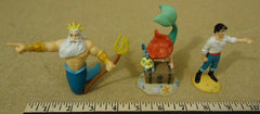 Disney Little Mermaid Toys Set of 7 Ariel Eric Flounder Sebastian Triton Ursula Flotsam -- Used