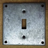 Standard 2 Gang Single Switch Cover 4in Square Galvanized Steel -- New