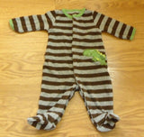Carter's Footed Pajamas Boys Newborn Cotton Polyester Brown/Gray Alligator -- Used