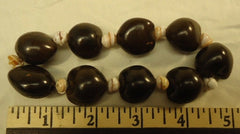 Designer Dark Brown Chestnut Shell Bracelet Elastic 10-in Brown -- New