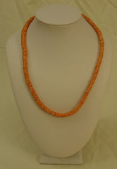 Designer Shell Necklace Barrel Clasp 18-in Orange/Ivory -- New