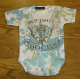 Kissu Kissu One Piece Boy 3-6M Infant Cotton My Dad Rocks -- Used