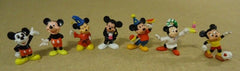 Disney Mickey Mouse Figurines 3-in Quantity 7 Multicolor Plastic Vintage -- Used