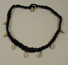 Handmade Hemp Macrame Necklace With Shells 18-in Black -- New