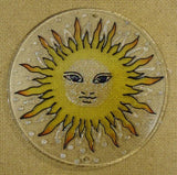 Painted Glass Sun Catcher Face In Sun Qty 6 Window Hang 2 Holes CL8Y