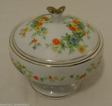 Lefton China Handpainted Candle Holder Dish with Lid