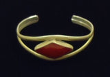 Designer Cuff Bracelet Silver/Cherry Red -- New