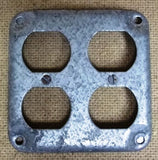 Standard 2 Gang Outlet Cover 4in Square Galvanized Steel -- New
