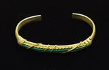 Designer Cuff Bracelet Wire Wrapped Green/Bronze -- New