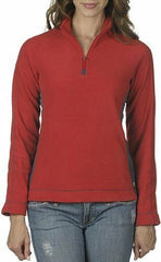 ALO Ladies Micro Fleece Quarter Zip Pullover Coat Medium Red -- New