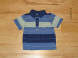 Utility Boys Polo Shirt Blue 12m Toddler Blues Stripes -- Used