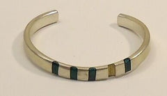 Designer Cuff Bracelet Green Silver/Green -- New