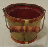 Apple Pail Planter Wood 5in x 4in With Plastic Liner -- Used