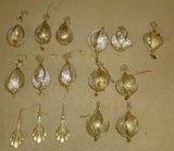 Designer Christmas Holiday Ornaments Gold Metal/Plastic Qty 11 -- Used