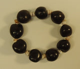 Designer Dark Brown Chestnut Shell Bracelet Elastic 10-in Brown -- New