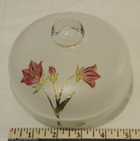 Handpainted Rose Candy Dish Frosted Crystal