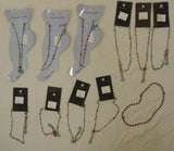 Designer Beaded Anklets Qty 11 With Adjuster Chain -- New