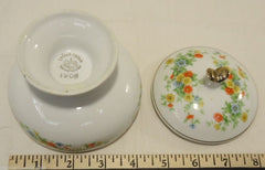 Lefton China Handpainted Candle Holder Dish with Lid