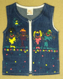 Dizzi (size 4-6 yr) Blue Jean Vest with Puffy Paint