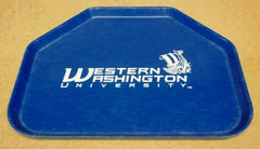 Cafeteria Tray WWU 18in x 14in Trapezoid Fiberglass Blue -- Used