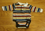 Place Polo One-piece Boys 0-3M Newborn Cotton Multicolor Stripes -- Used