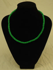 Designer Shell Necklace Barrel Clasp 18-in Bright Green -- New