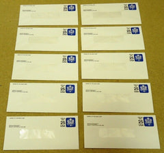 USPS Scott UO76 UO78 E & 25c Envelopes Official Business Mail Lot of 20 Blue -- New