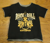 Place T-Shirt Boys 18m Toddler Cotton Black/Gray Rock & Roll Super Stars -- Used