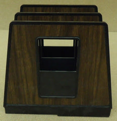 Standard Desktop Folder Organizer 9in x 8in x 6in Plastic Brown/Black -- Used