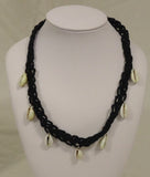 Handmade Hemp Macrame Necklace With Shells 18-in Black -- New
