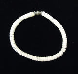Designer White Shell Bracelet Barrel Clasp 10-in White -- New