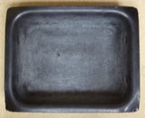 Commercial Grade Food Pan Half Size 13in x 11in x 2.75in 4qt Black Enamel Stainless Steel -- Used