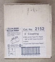 Raco 2152 Conduit Coupling 3in Set Screw Type Rigid IMC EMT Steel -- New