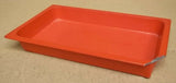 Commercial Grade Food Pan Full Size Stainless Steel Red Enamel 21in x 13in x 3in -- Used