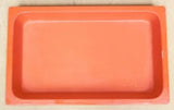 Commercial Grade Food Pan Full Size 21in x 13in Red Enamel Stainless Steel -- Used