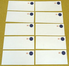 USPS Scott U615 25c Envelopes Round Design Stars & USA Lot of 10 Blue Red -- New