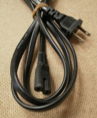 Black 6ft Power Supply Adapter Cord Male 5-15-P Female C7 -- Used