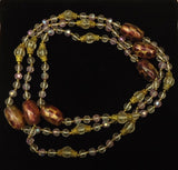 Designer Glass Bead Necklace Multicolor 52-in Earthtones -- New