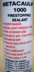 Metacaulk 1000 Fire Stopping Sealant Intumescent Interior Use -- New