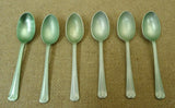 Birks Set of 6 Miniature Mint Green Satina Spoons -- Used