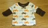 Baby Gap Long Sleeve Shirt Boy Cotton 3-6M RN54032 Motorcycles Orange Brown -- Used
