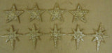 Designer Star Christmas Holiday Ornaments Gold Qty 9 -- Used