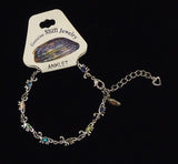 Fashion Brontosaurus Abalone Shell Inlayed Charm Anklet 7-9 in Adjuster Chain -- New