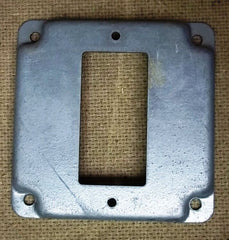 Standard 2 Gang Single GFCI Receptacle Cover 4in Square Galvanized Steel -- New