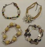 Designer Necklaces Bracelets Qty 23 Shell Wood Mixed Metals -- New